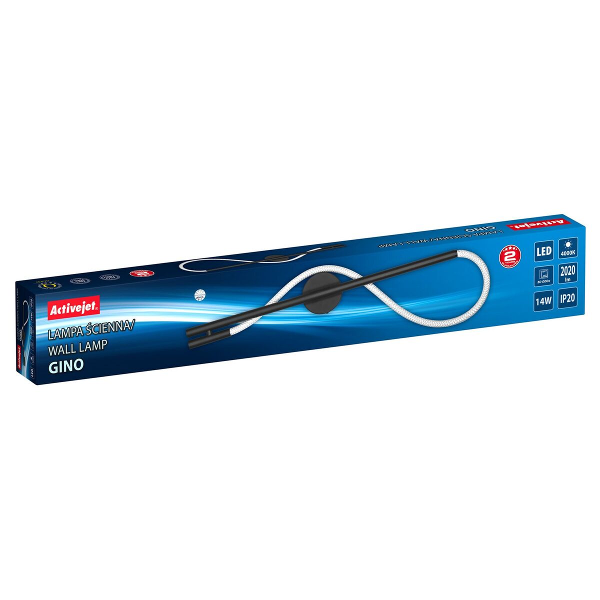 Applique LED Activejet AJE-GINO Noir 80 220-240 V 14 W (1 Pièce)