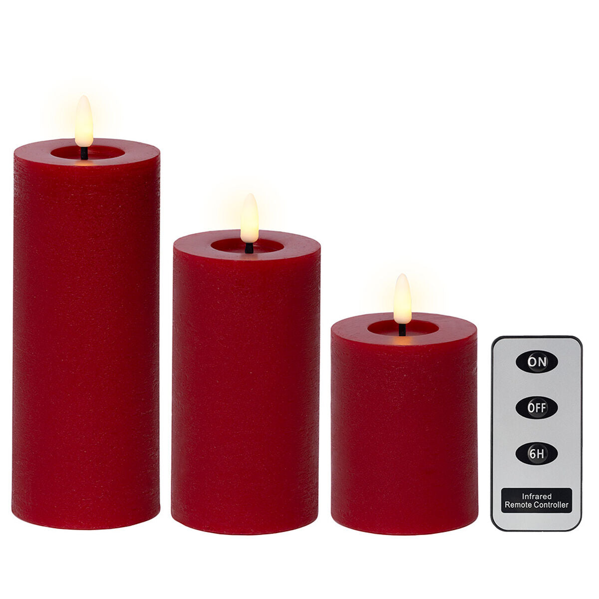 Bougie Lumineo Rouge Ø 7 x 19 cm