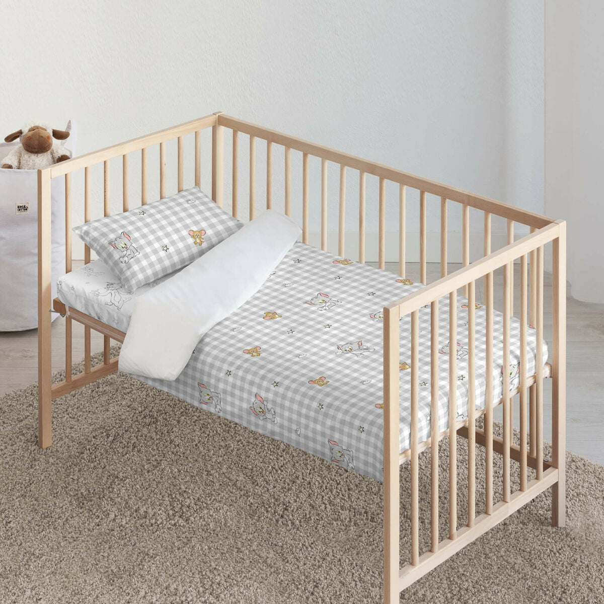 Cot Quilt Cover Tom & Jerry Tom Jerry Vichy 100 x 120 cm