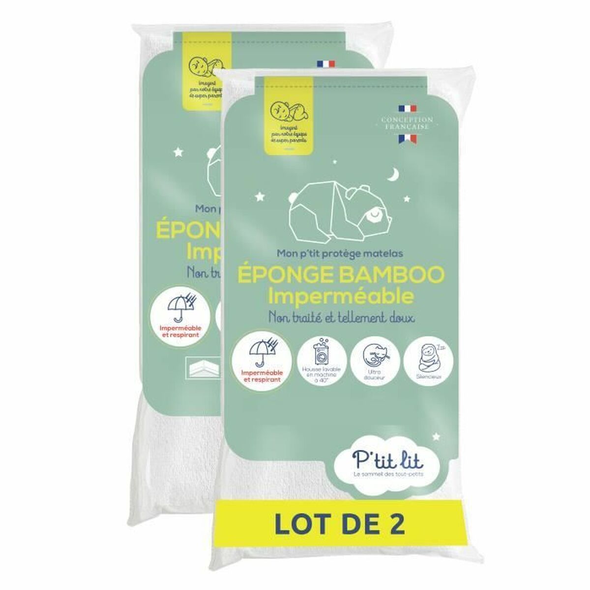 Cot protector P'TIT LIT 70 x 140 cm White 25 Pieces (25 Units)