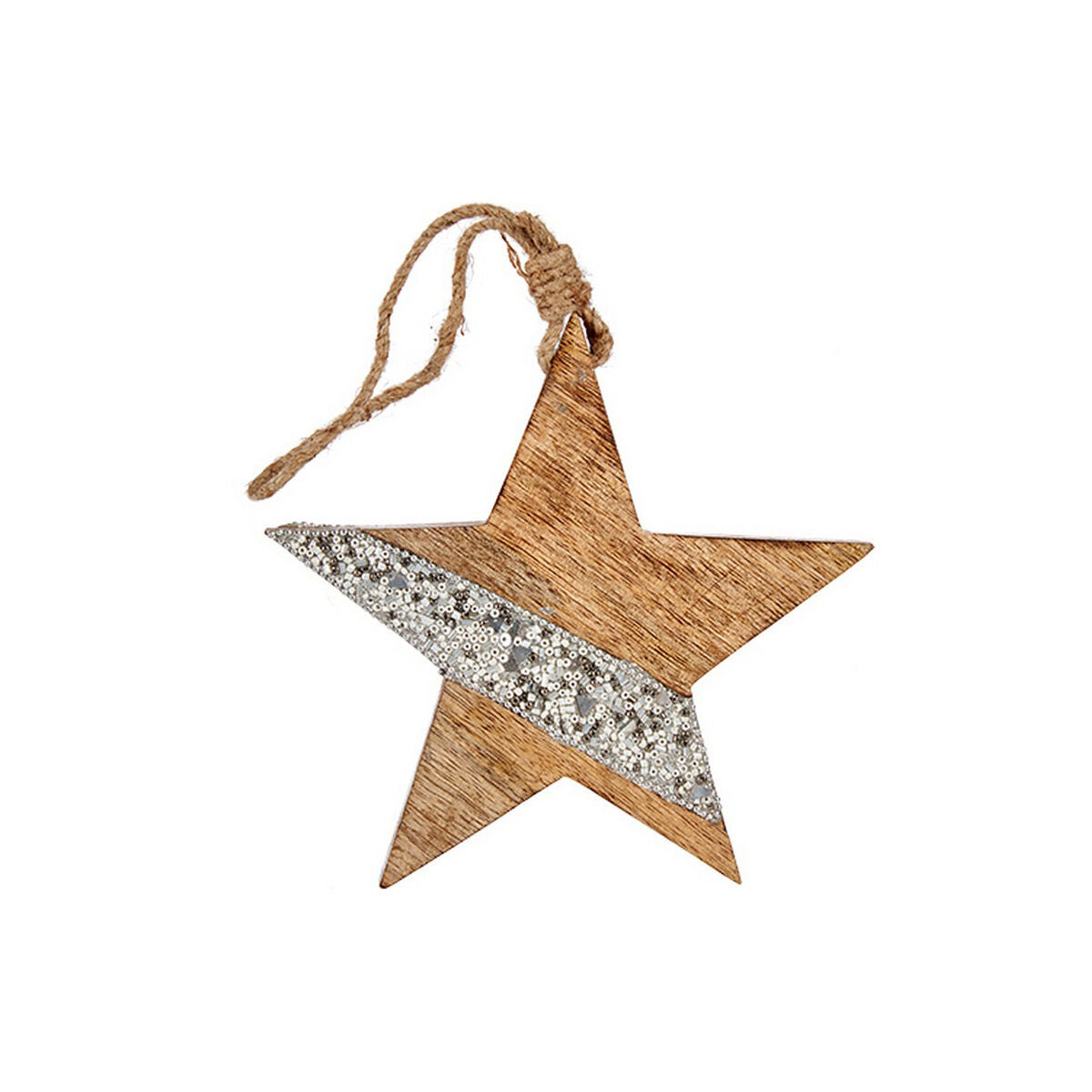 Décorations de Noël Krist+ Argenté Bois Étoile 17 x 2,5 x 34 cm