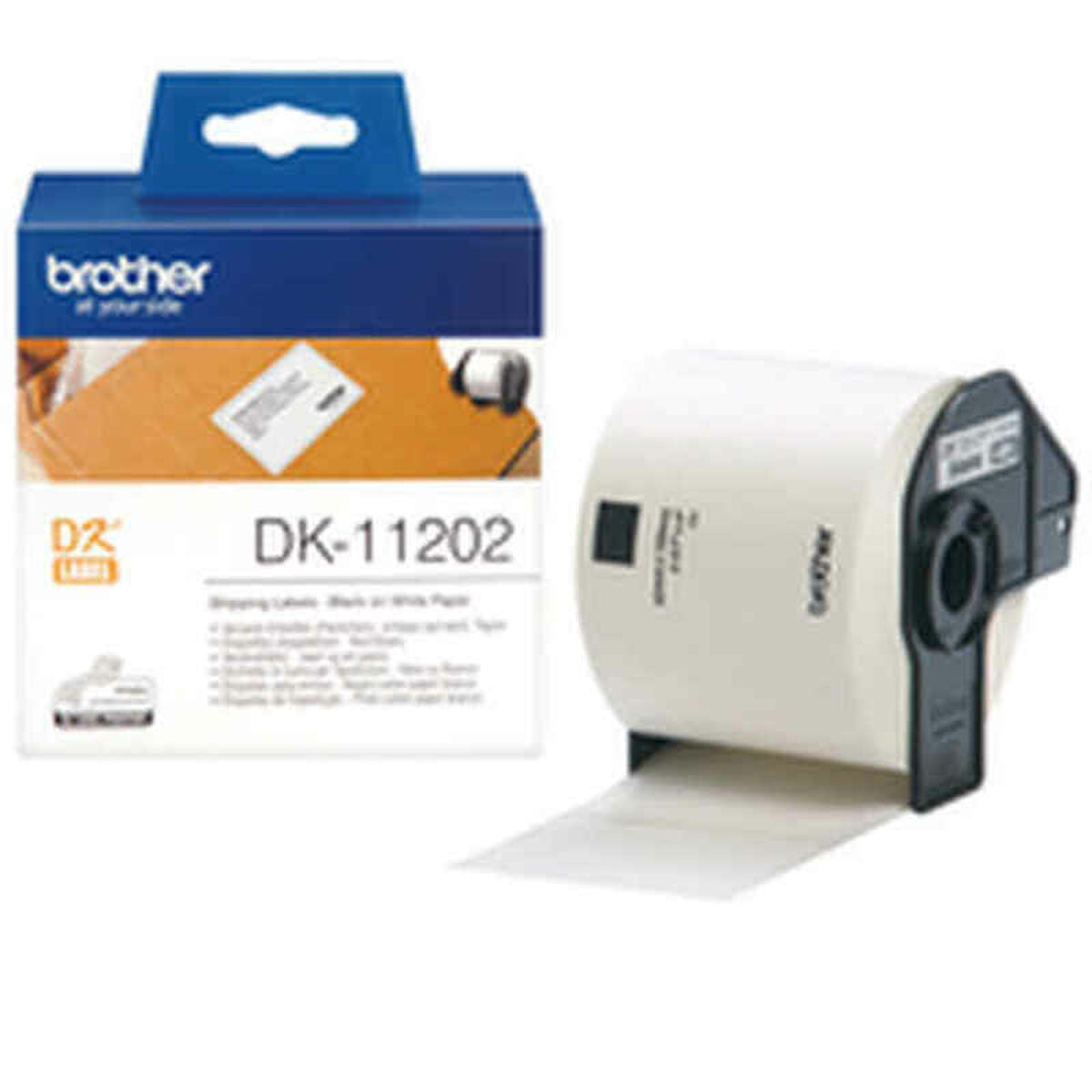 Etiquettes pour Imprimante Brother DK11202 Blanc Noir (1 Unité)