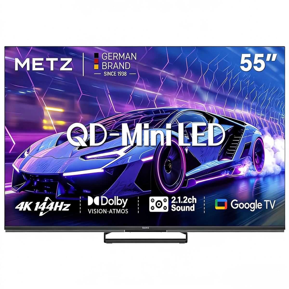 Metz Smart TV 55MNE8000Z 55 pouces 4K Ultra HD QLED Mini LED 144Hz HDR
