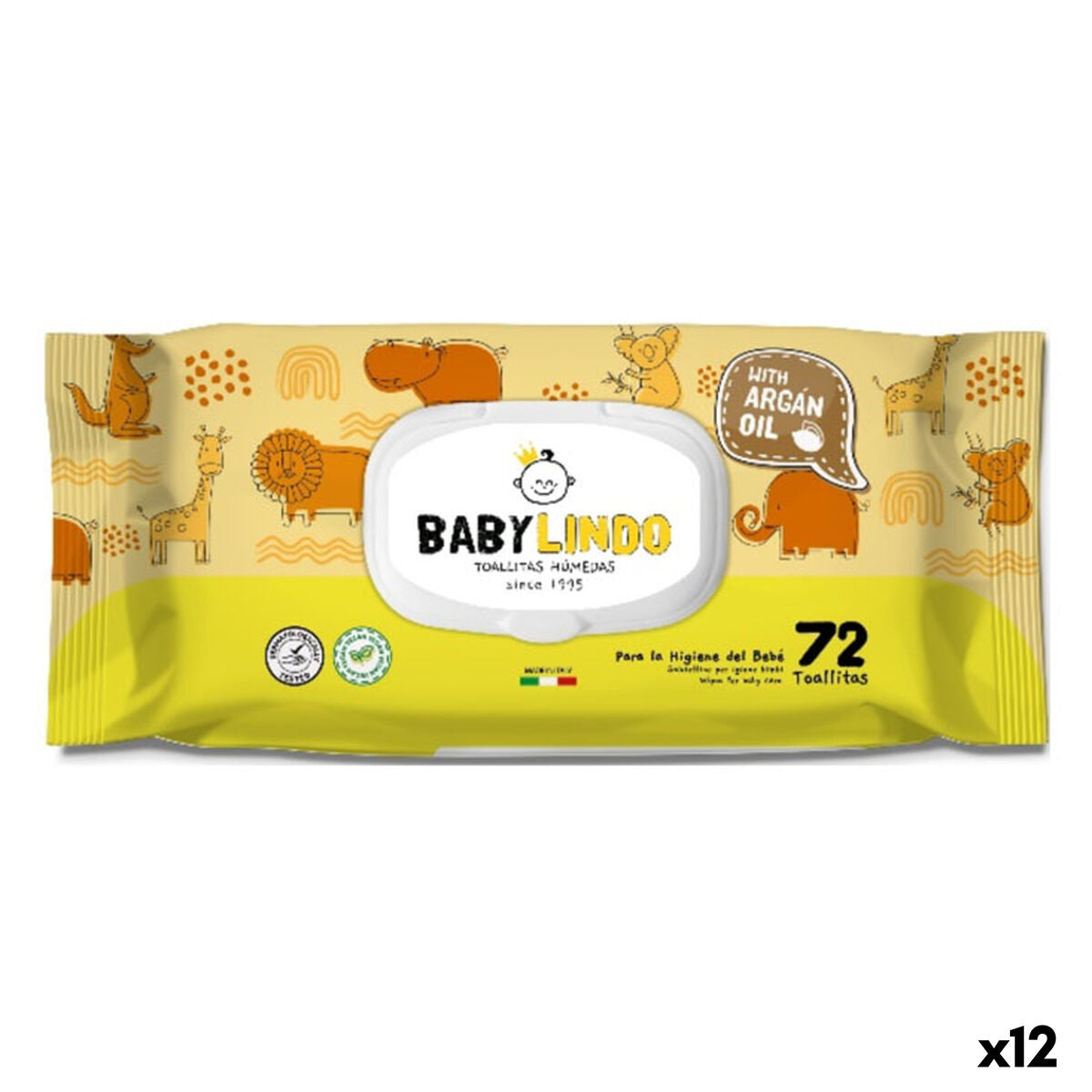 Moist Wipes Baby Lindo Argan Oil (12 Units)