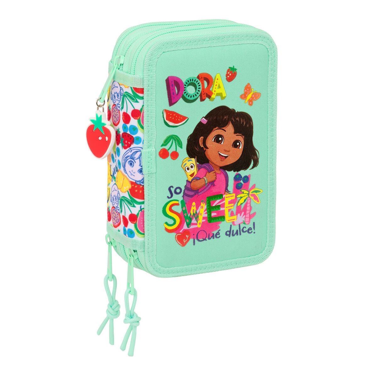 Pochette à crayons triple Dora Vert 37 Pièces