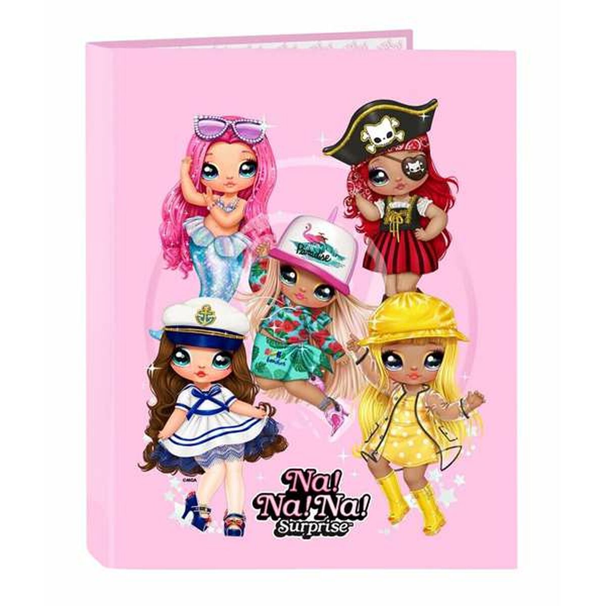 Reliure à anneaux Sparkle Na! Na! Na! Rose clair 26,5 x 33 x 4 cm