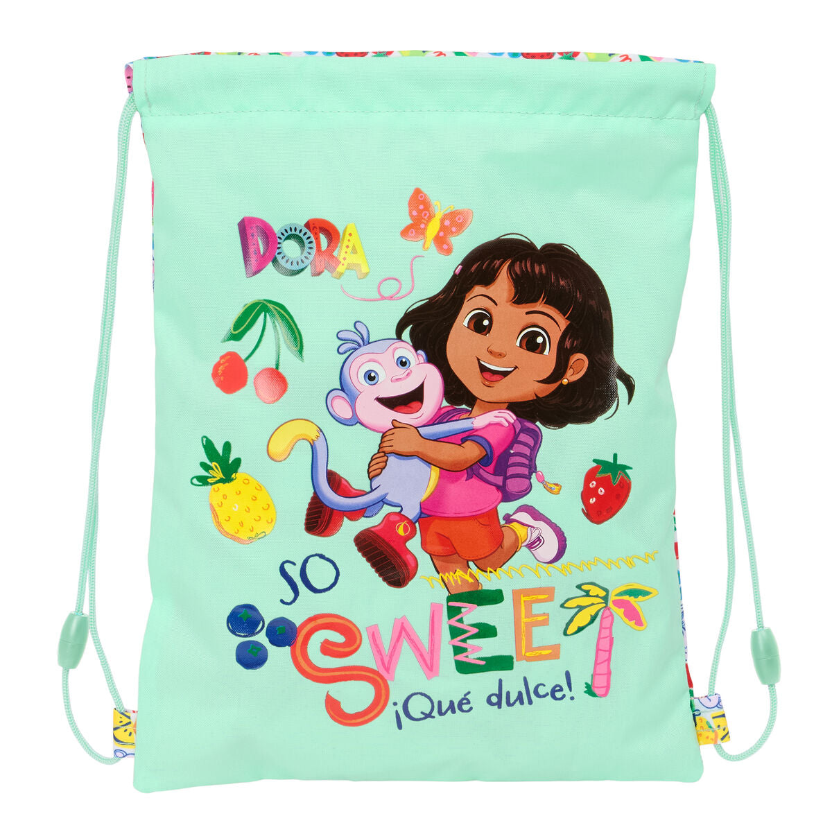 Sac à dos serré par des ficelles Dora Turquoise 26 x 34 x 1 cm
