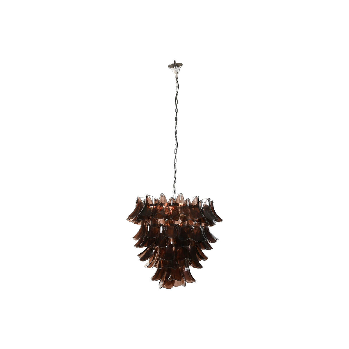 Suspension Home ESPRIT Marron Argenté Verre Acier 25 W 80 x 80 x 80 cm