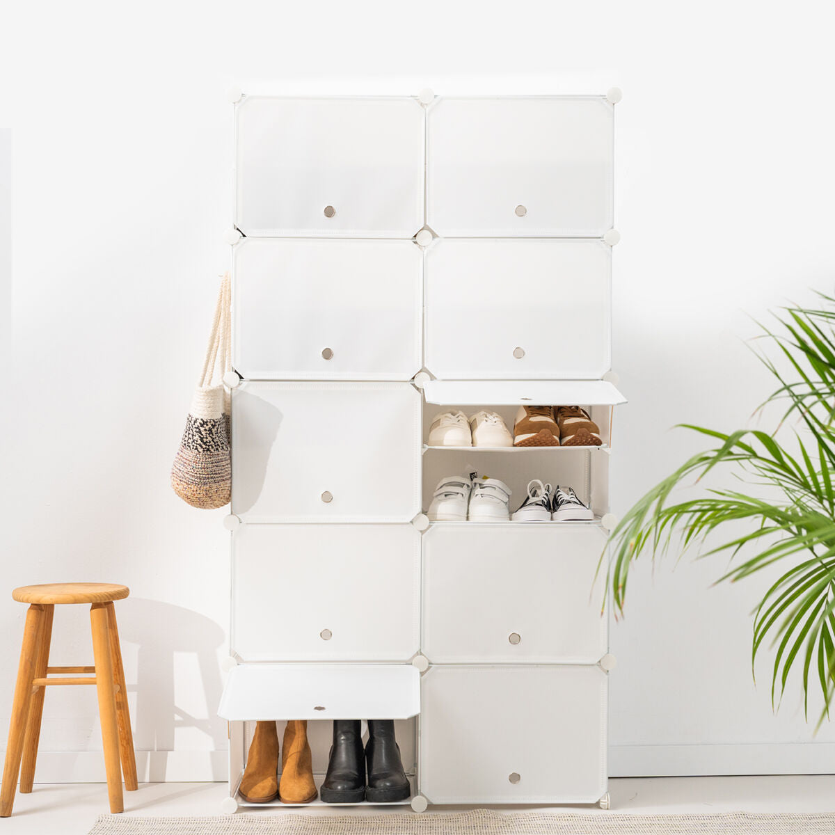 Rangement Modulaire Chaussures InnovaGoods — 36 Paires, Cubes Empilables