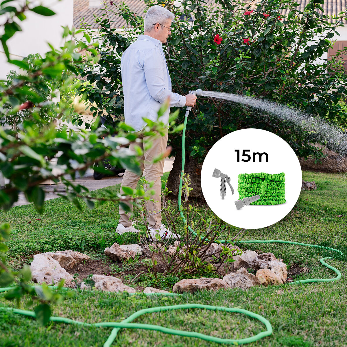 Tuyau d'Arrosage Extensible Hoostend InnovaGoods 15 m