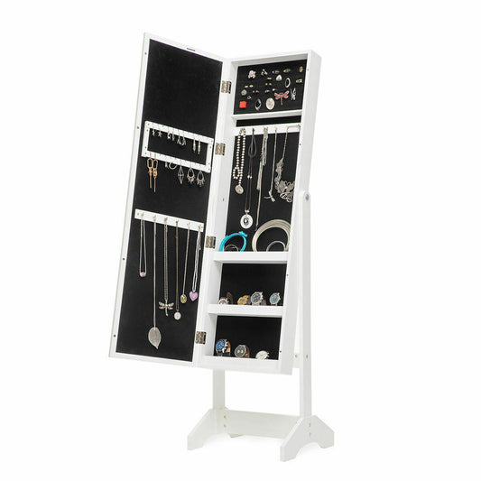 Armoire à Bijoux sur Pied avec Miroir et LED InnovaGoods Blanc Multicouleur Bois Plastique (Reconditionné A)