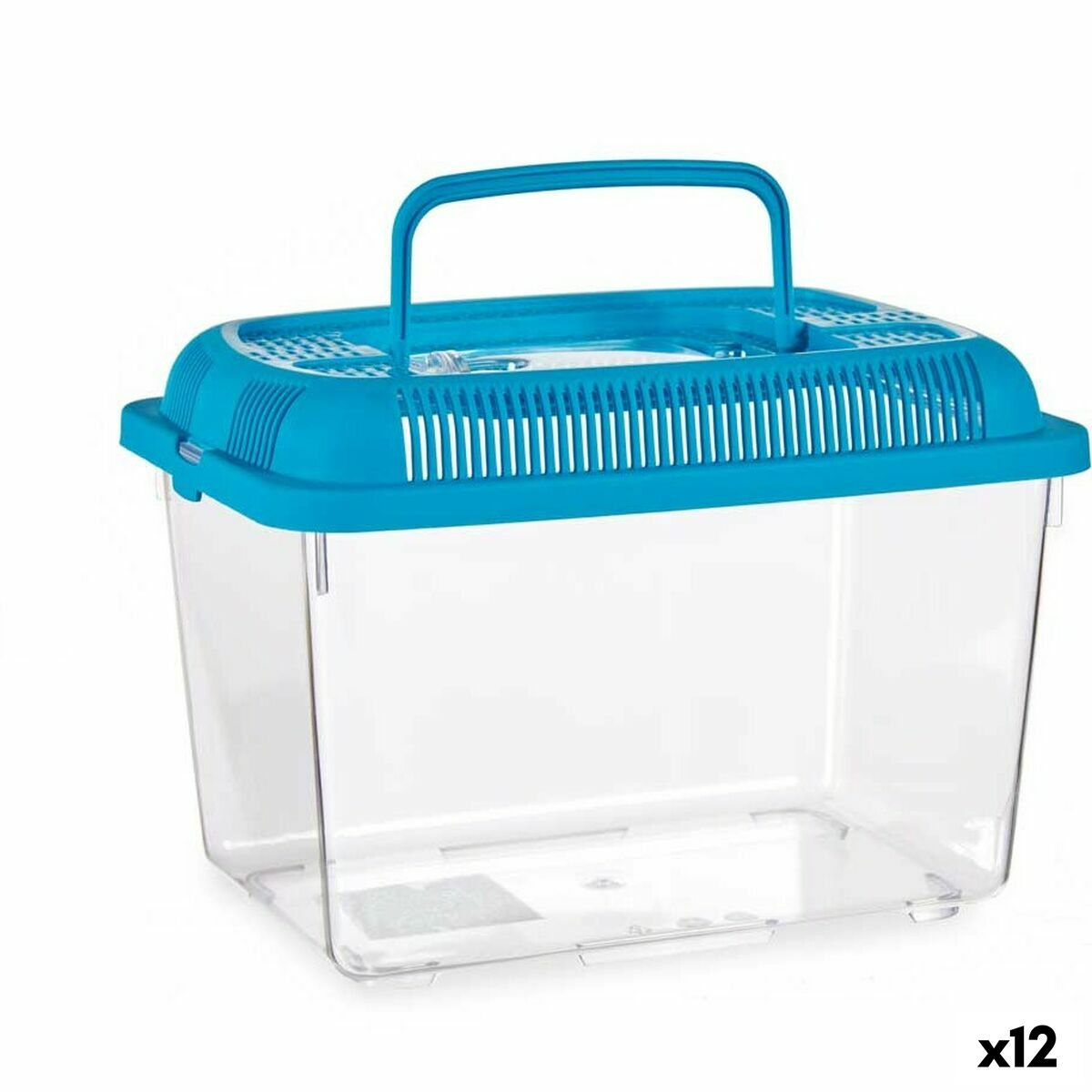 Bocal à poisson Mascow Bleu Plastique 3 L 17 x 16 x 24 cm Avec poignée Moyen (12 Unités)