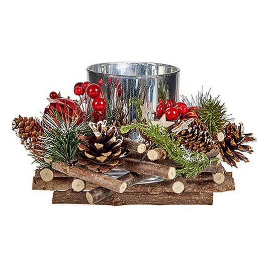 Bougeoirs de Noël Krist+ Rouge Vert Argenté Naturel 20 x 11 x 20 cm