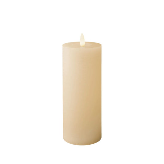 Bougie LED Lumineo Beige Crème Ø 7 x 19 cm (AAA)