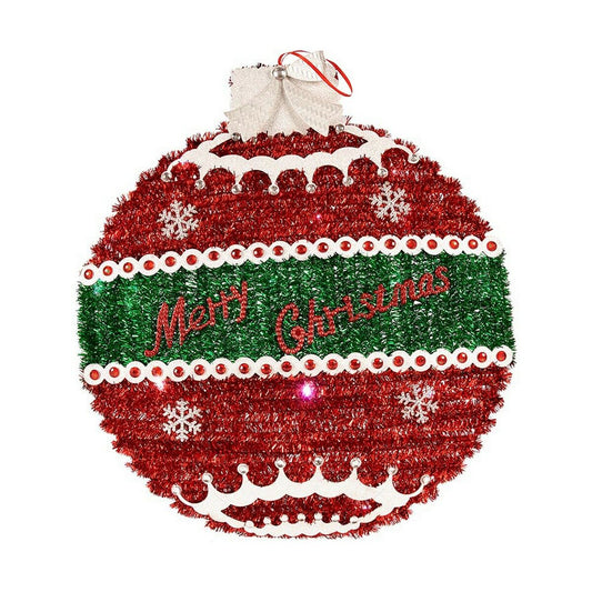 Boule de Noël Krist+ Blanc Rouge Argenté Argent polypropylène PET Plastique Lumière LED