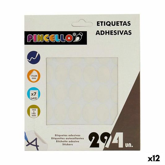 Étiquettes adhésives Pincello Blanc 17 x 4 x 19 cm 17 x 24 mm Oblongue (12 Unités)