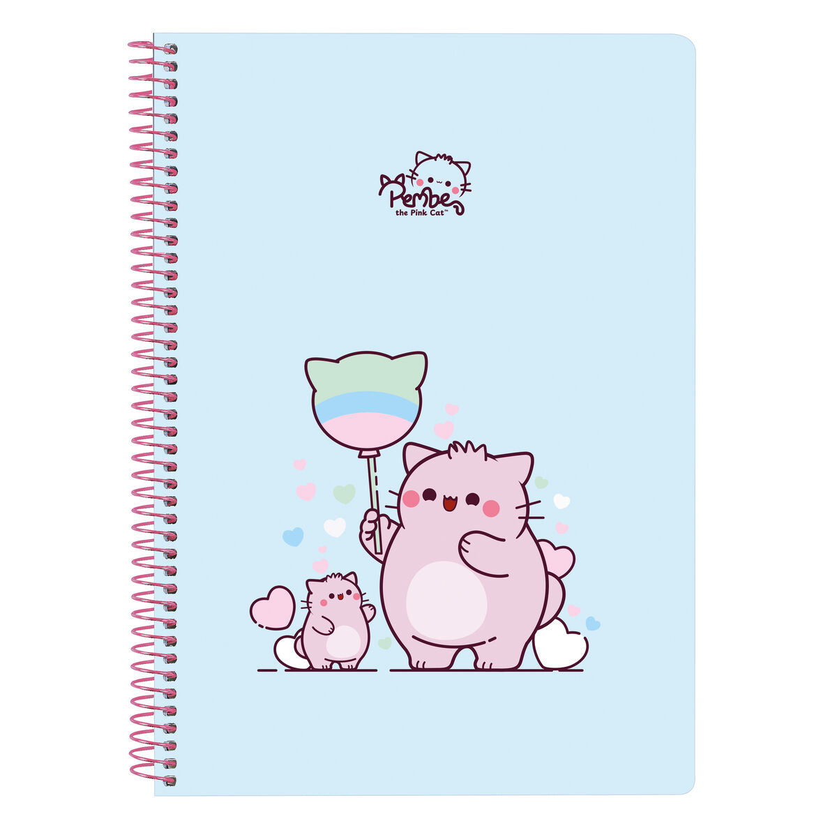 Cahier à Spirale Pembe The pink cat Multicouleur 80 Volets