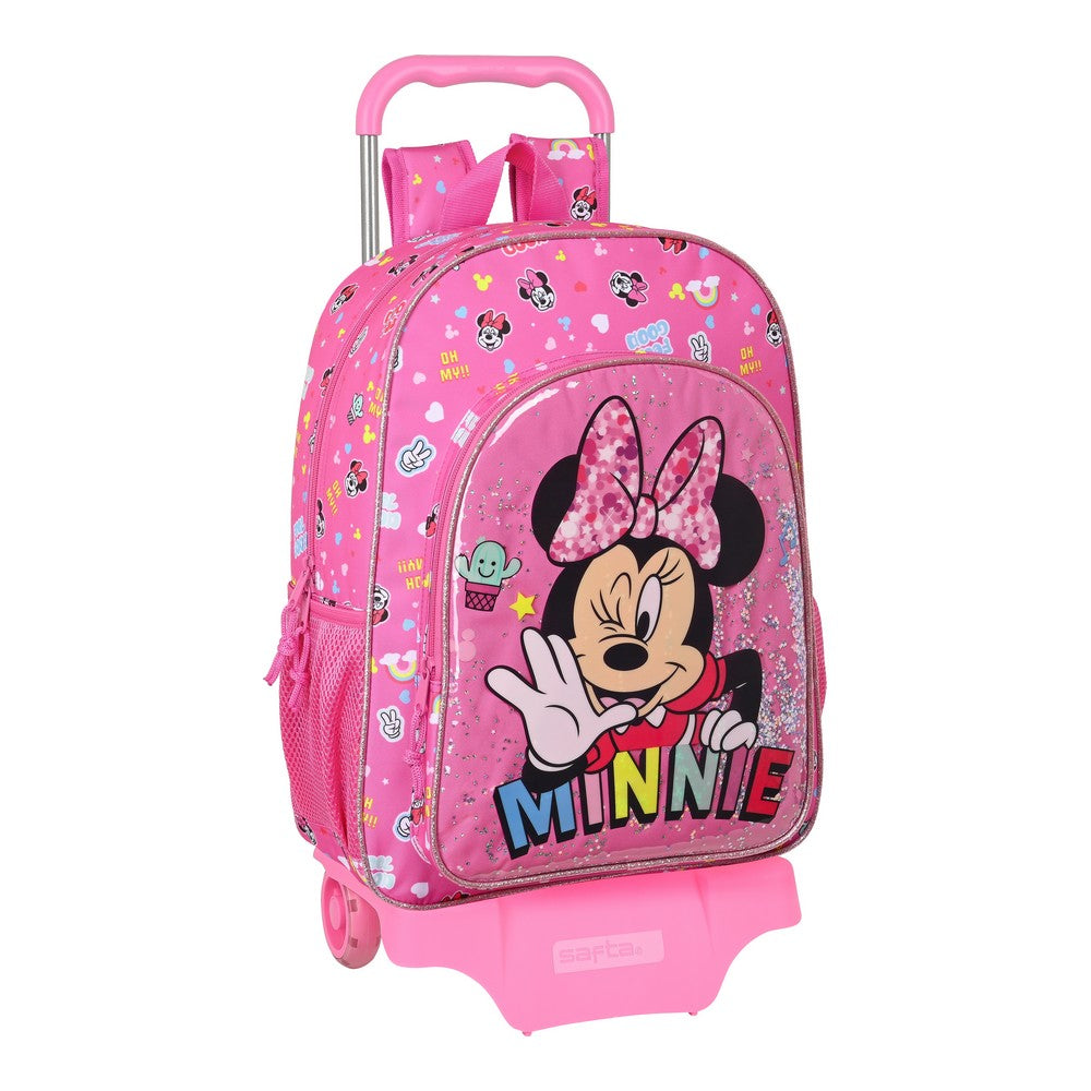 Cartable à roulettes Minnie Mouse Lucky Rose 33 x 42 x 14 cm