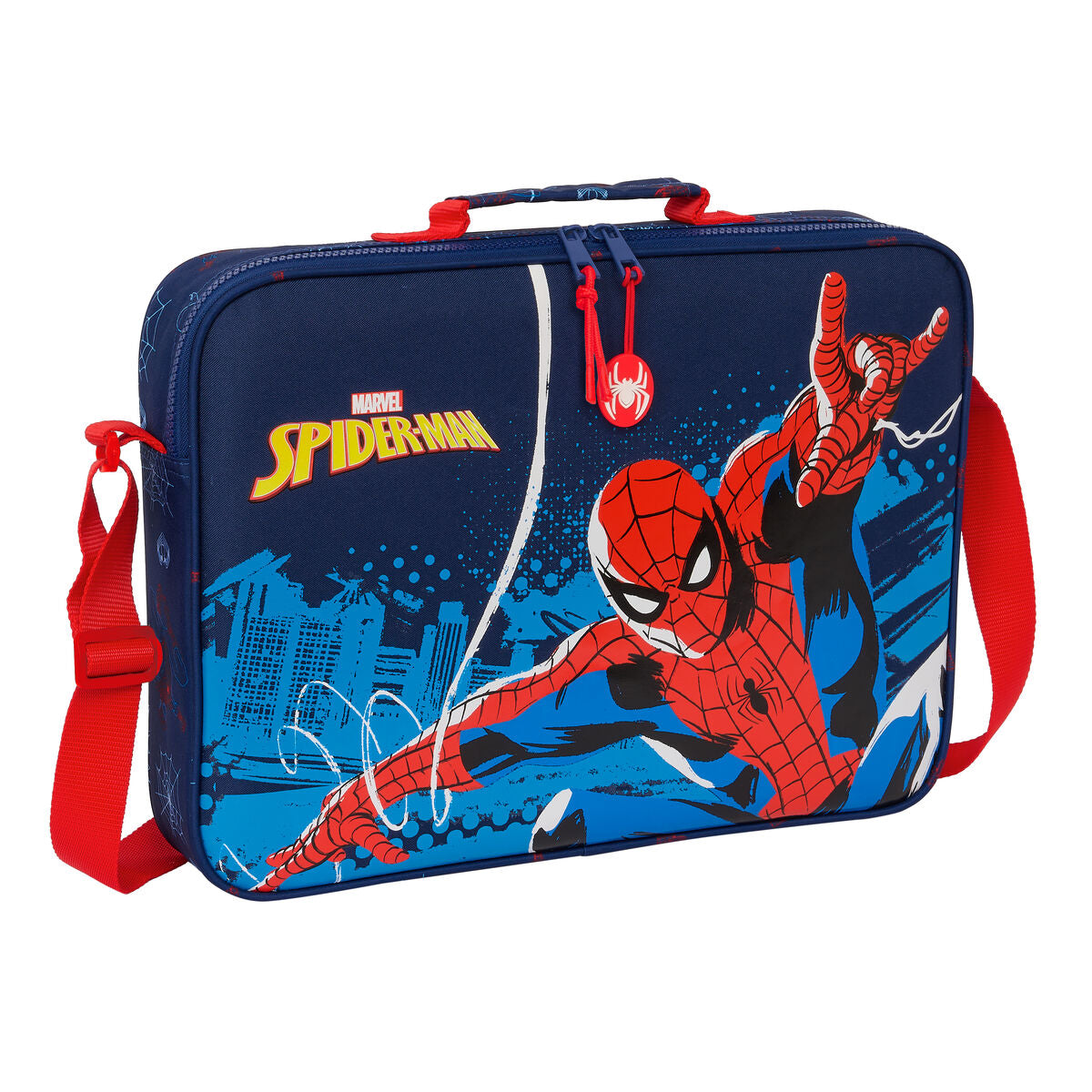 Cartable d'école Spider-Man Neon Blue marine 38 x 28 x 6 cm