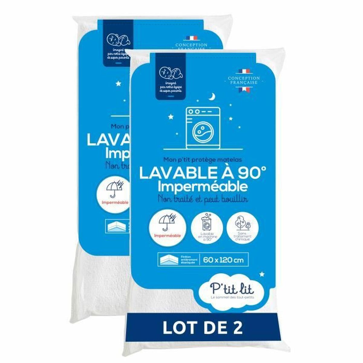 Cot protector P'TIT LIT 70 x 140 cm White 25 Pieces (25 Units)