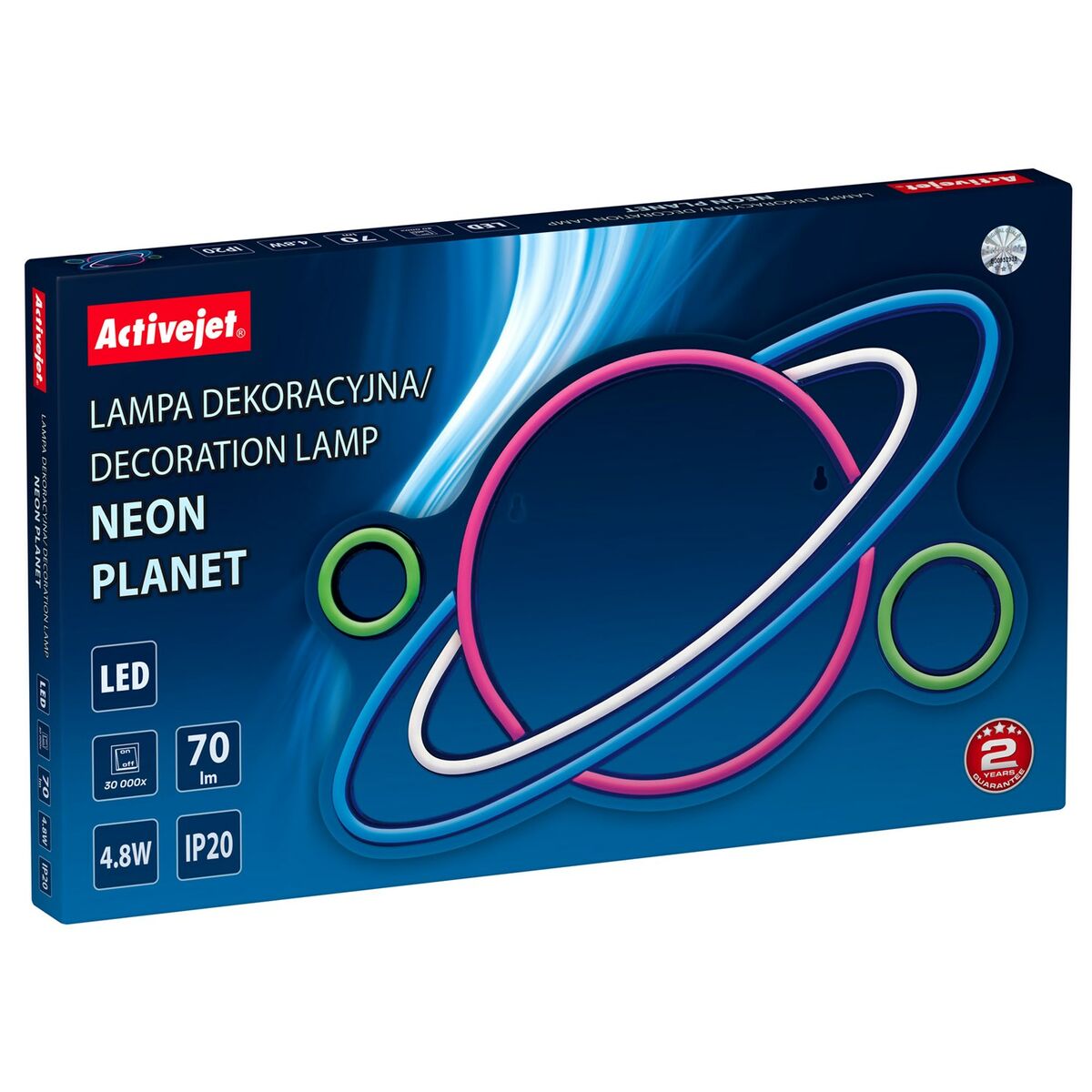 Décoration lumineuse Activejet AJE-NEON PLANET Multicouleur (1 Pièce)
