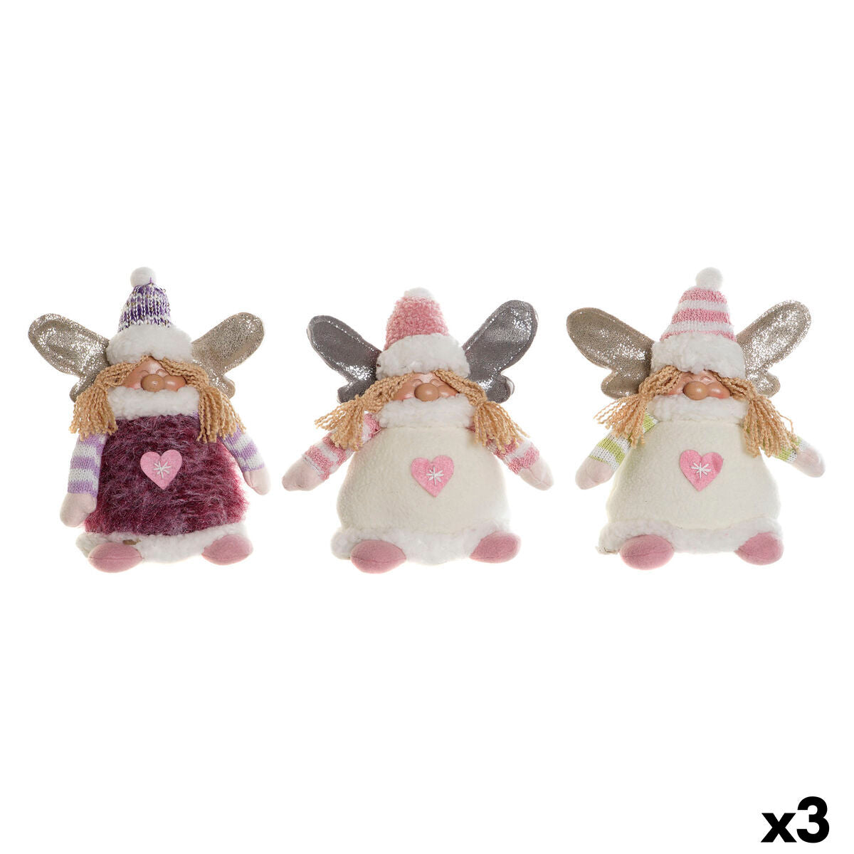 Décorations de Noël DKD Home Decor Multicouleur Elfe 13 x 10 x 18 cm (3 Unités)