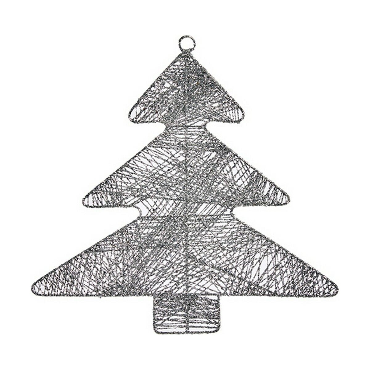 Décorations de Noël Krist+ Argenté Métal Plastique Sapin de Noël 36,7 x 0,2 x 37,5 cm