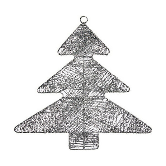 Décorations de Noël Krist+ Argenté Métal Plastique Sapin de Noël 36,7 x 0,2 x 37,5 cm