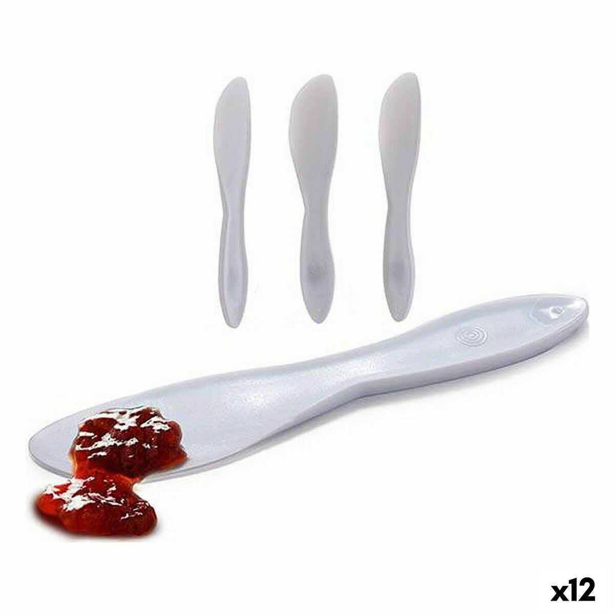Ensemble de Couteaux Kinvara Blanc Plastique 18 x 10 x 1 cm 18 x 3,5 x 1 cm 3 Pièces (12 Unités)