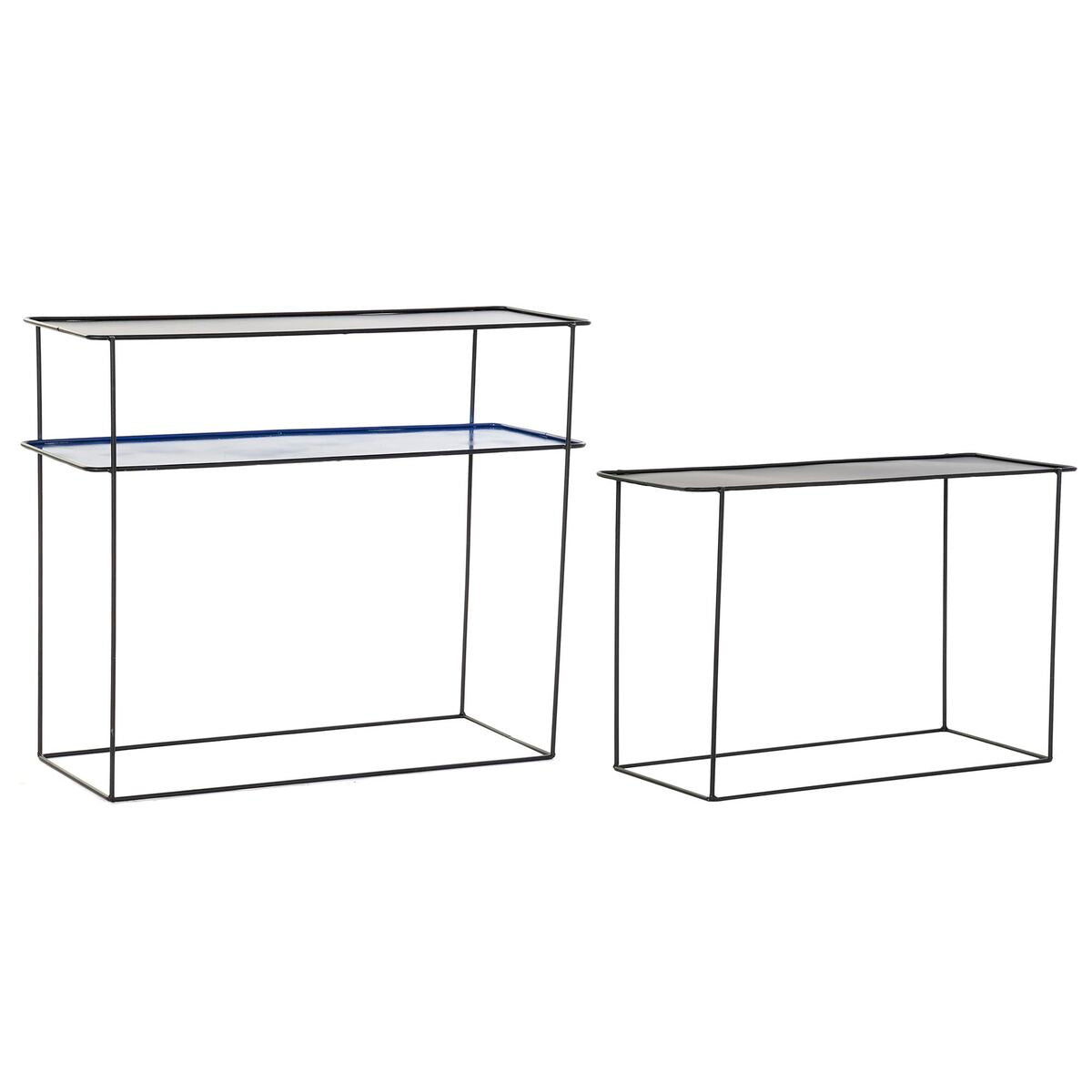 Ensemble de meubles DKD Home Decor Bleu Noir 70 x 27 x 45 cm 40 x 27 x 45 cm 80 x 27 x 65 cm 80 x 27,5 x 65 cm