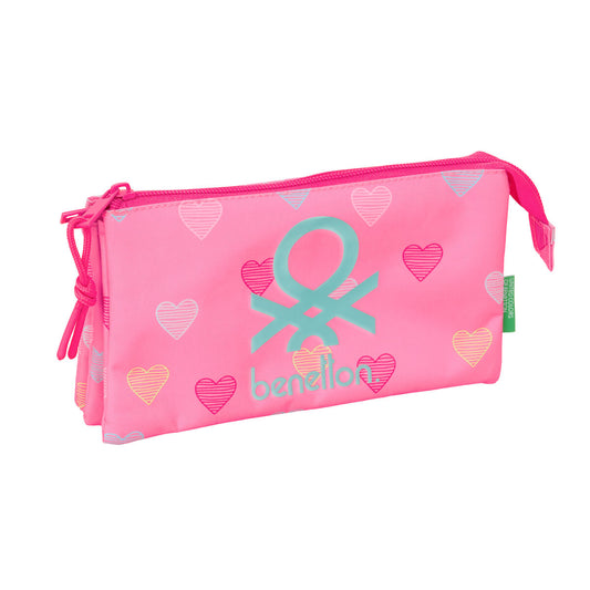 Fourre-tout Benetton Heart Rose 22 x 12 x 3 cm