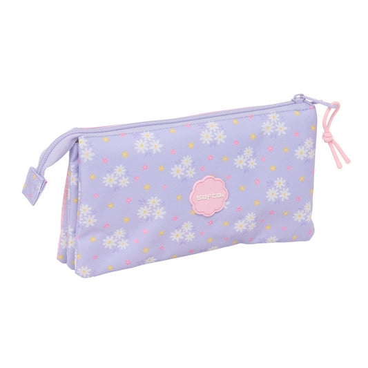 Fourre-tout Safta Bouquet Rose Lila 22 x 12 x 3 cm