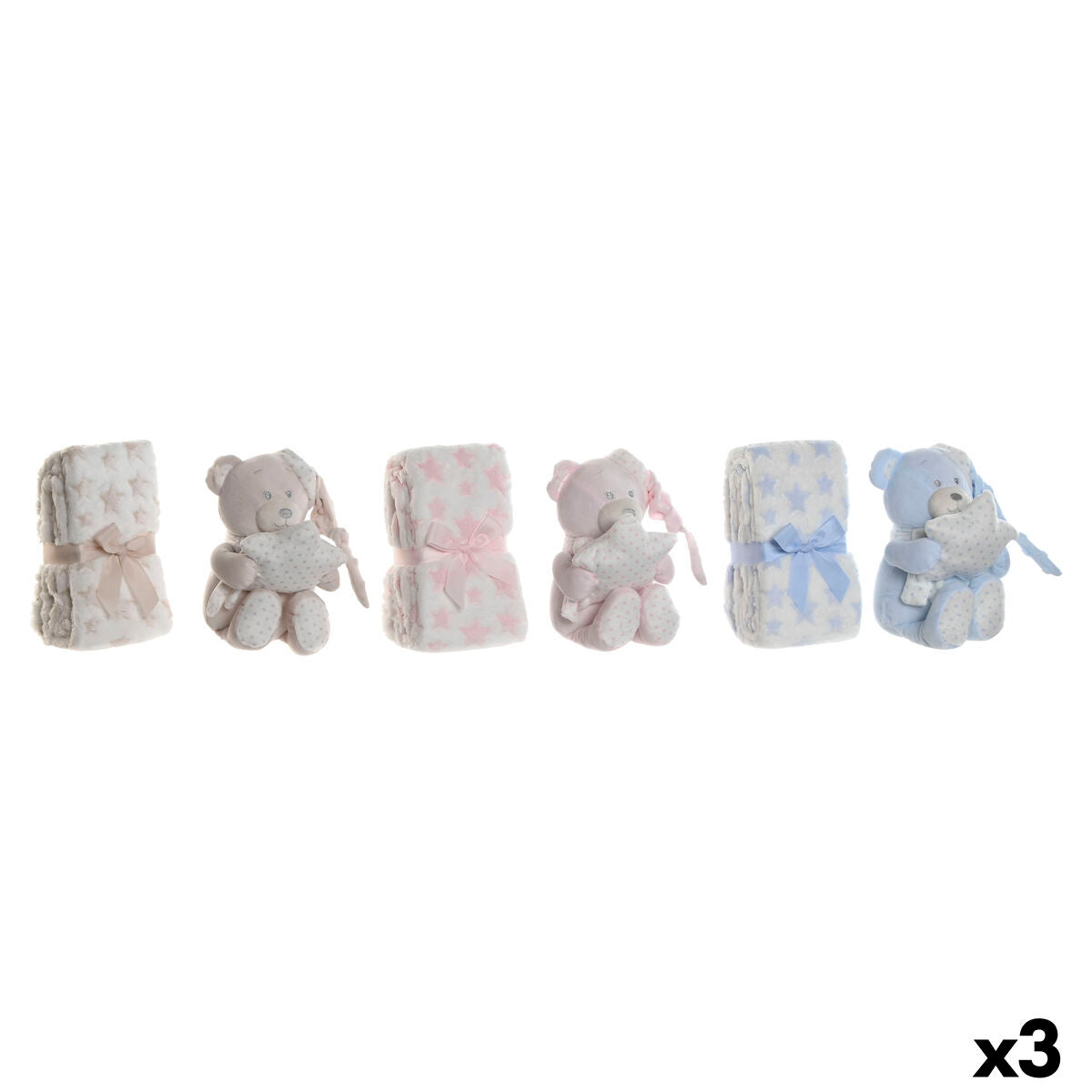 Gift Set for Babies Home ESPRIT Blue Beige Pink Polyester (3 Units)