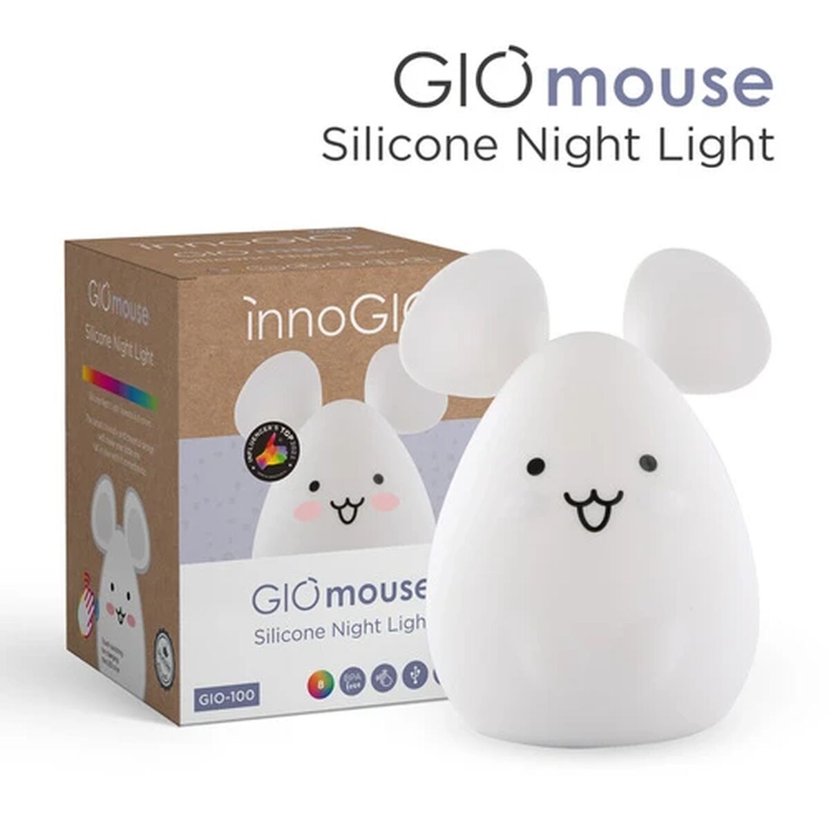 Lumière de nuit Innogio GIOMOUSE 100 Multicouleur Silicone