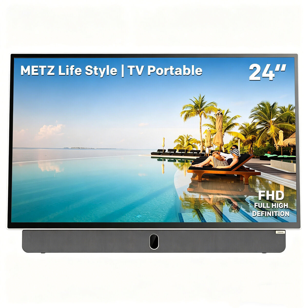 Metz Smart TV 24MPE7000Z 24 pouces Full HD blanc noir WiFi Google TV HDR