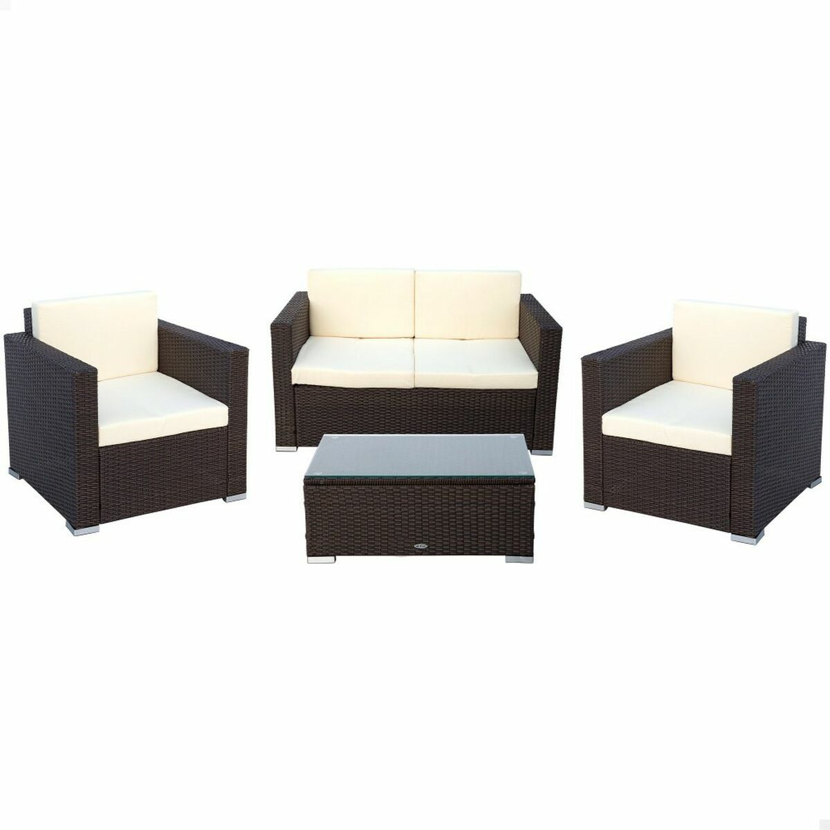 Meubles de jardin Aktive Noir Crème 128 x 72 cm