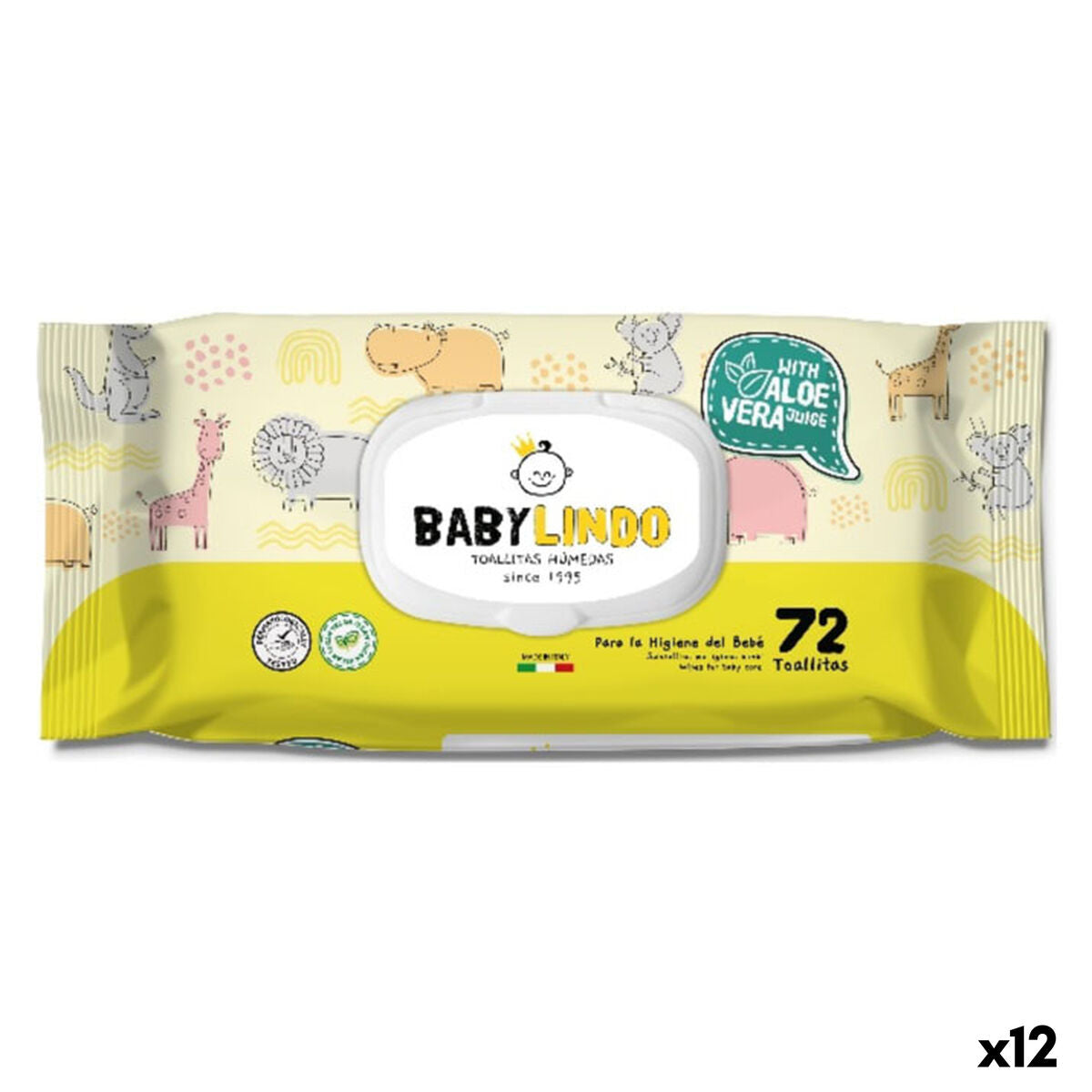 Moist Wipes Baby Lindo Aloe Vera (12 Units)