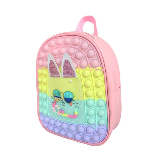 Ogi Mogi Toys Sac à Dos Enfant Bunny Silicone Imperméable Multicolore Lapin
