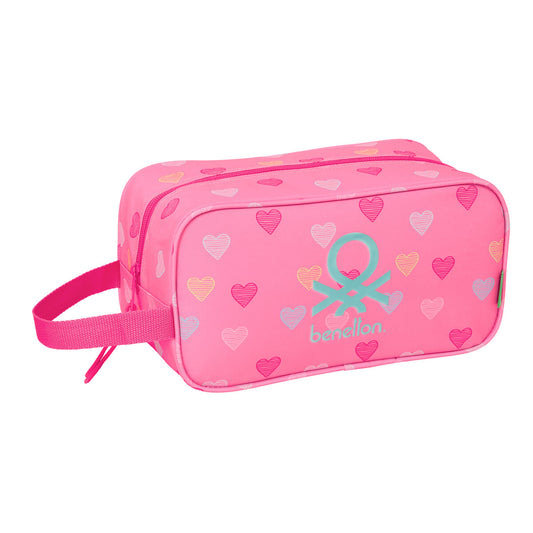 Range-Chaussures de Voyage Benetton Heart Rose 29 x 15 x 14 cm