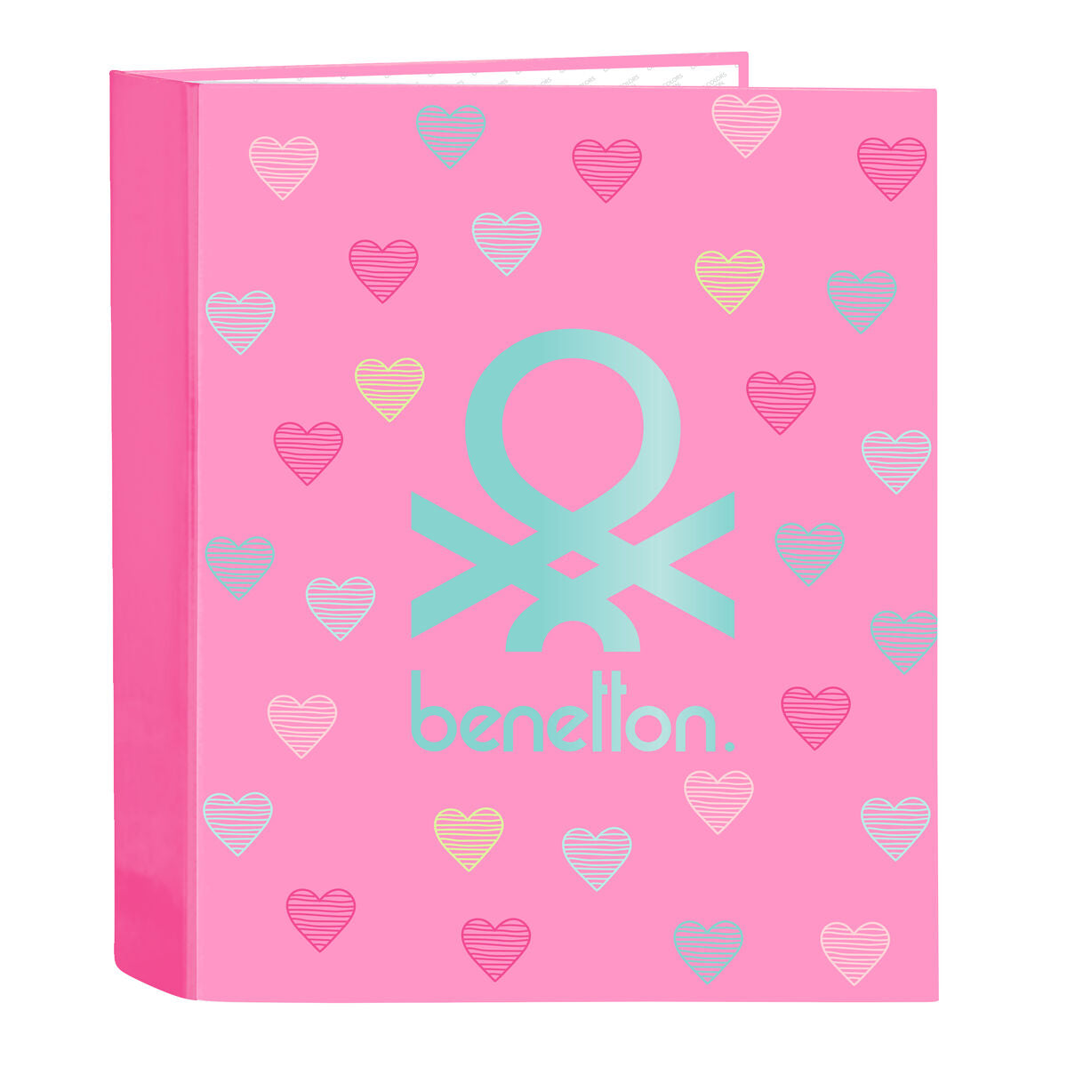 Reliure à anneaux Benetton Heart Rose A4 27 x 33 x 6 cm