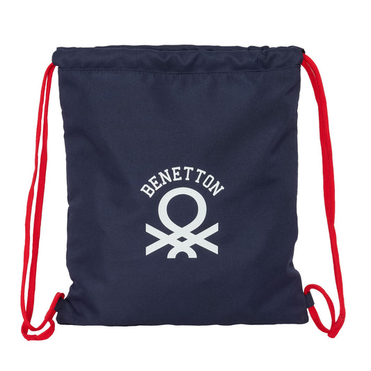 Sac à dos serré par des ficelles Benetton Together Blue marine 35 x 40 x 1 cm