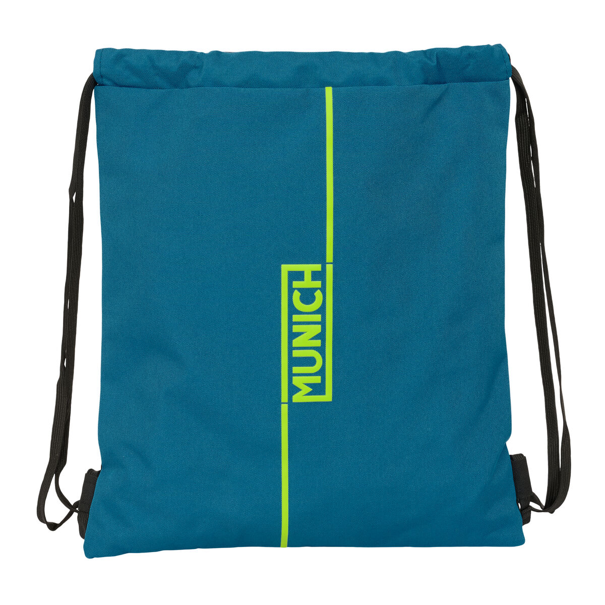 Sac à dos serré par des ficelles Munich Land Noir Vert 35 x 40 x 1 cm