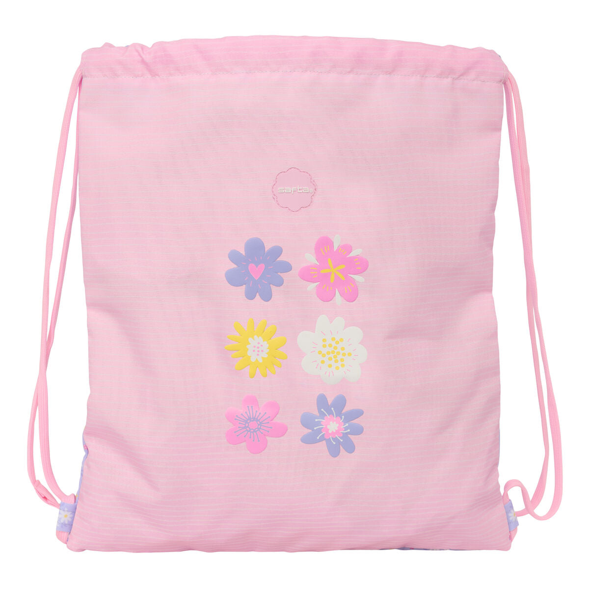 Sac à dos serré par des ficelles Safta Bouquet Rose Lila 35 x 40 x 1 cm