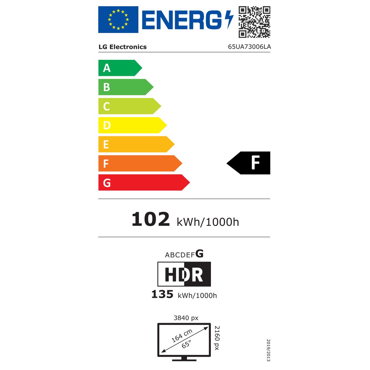 TV intelligente LG 65UA73006LB  65 65" 4K Ultra HD LED HDR D-LED