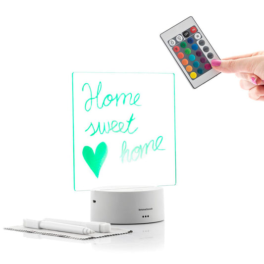 Tableau de Notes et Messages LED InnovaGoods Gris Transparent (Reconditionné B)