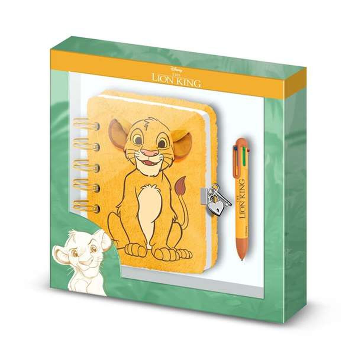 Cahier à Spirales avec Stylo The Lion King Jaune 24 x 23 x 2,5 cm A5