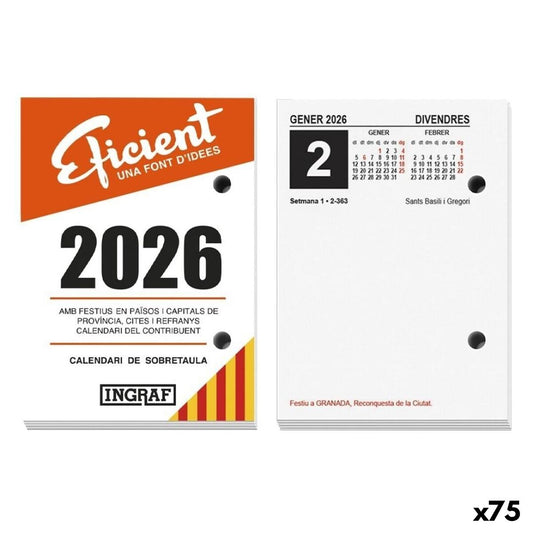 Calendrier de bureau Ingraf Eficient 2026 (75 Unités)