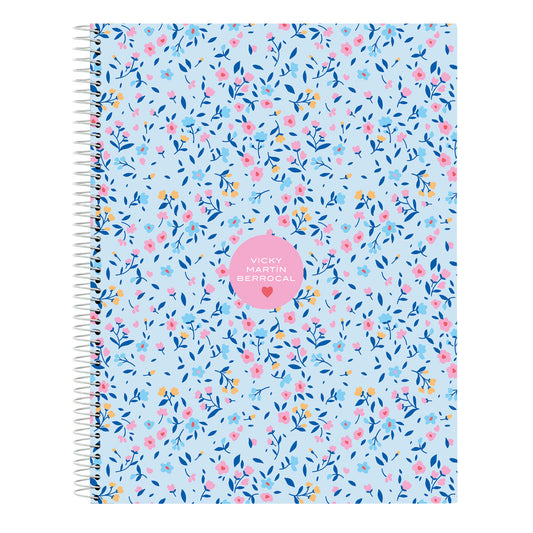 Carnet Vicky Martín Berrocal Paraíso Bleu Rose A4 120 Volets