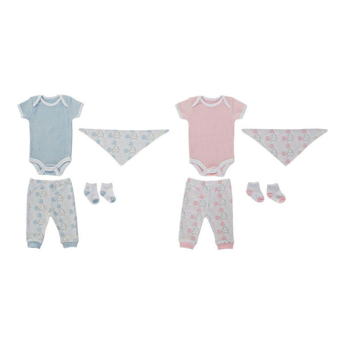 Coffret Bébé DKD Home Decor BE-180261 Bleu Blanc Rose (2 Unités)