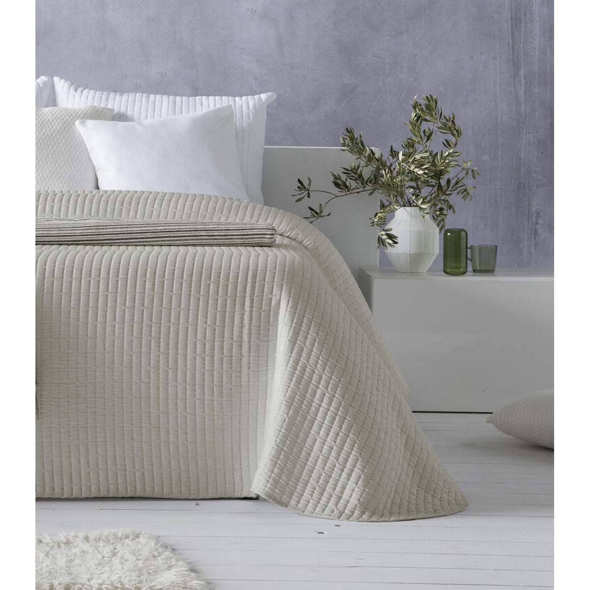 Couvre-Lit Hosteline Agnès — Beige, Lit 1 Personne
